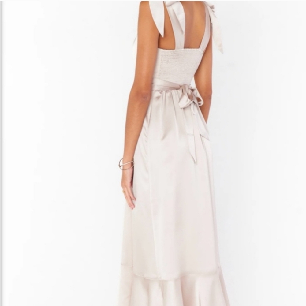 NWT Show Me Your Mumu Claire Midi - Show Me the Ring Luxe Satin- Size S - Picture 4 of 5